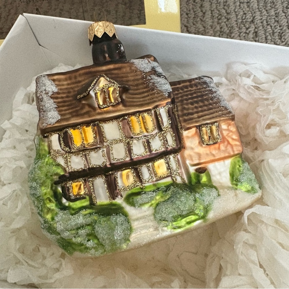 Illuminations Glass Snowy Chalet House Ornament